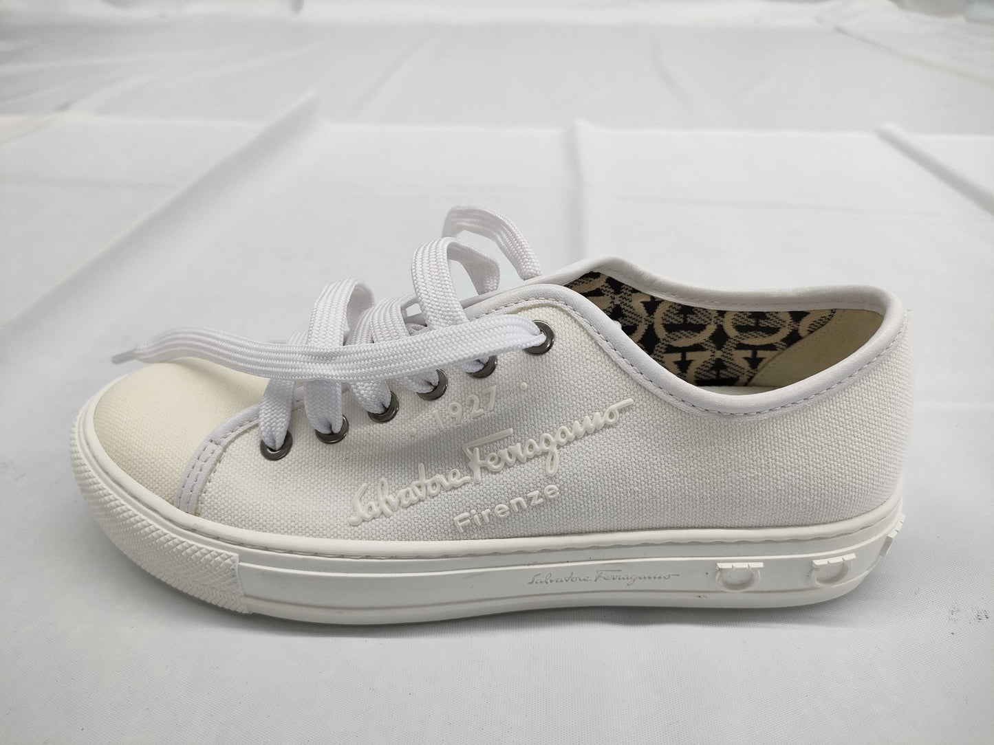 Salvatore Ferragamo Canvas/Gancini Motif Sneakers