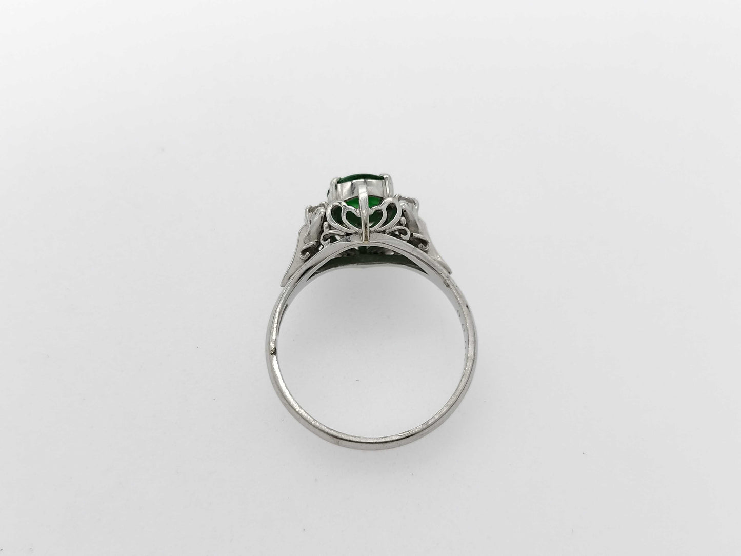 Jadeite D0.06ct PT900 5.0g Ring