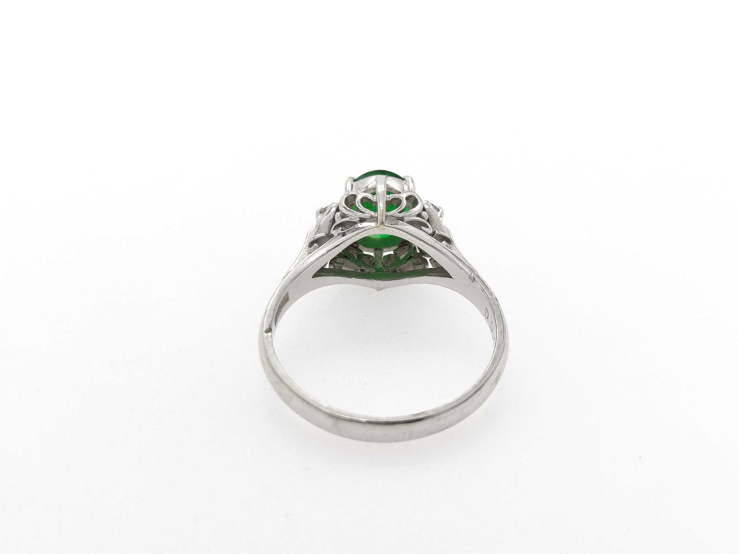 Jadeite D0.06ct PT900 5.0g Ring