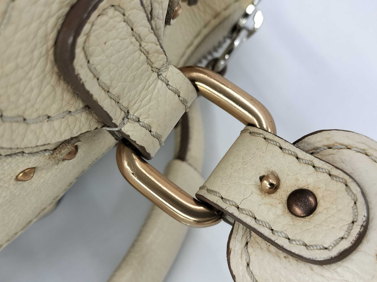 Chloe Paddington White Leather Handbag