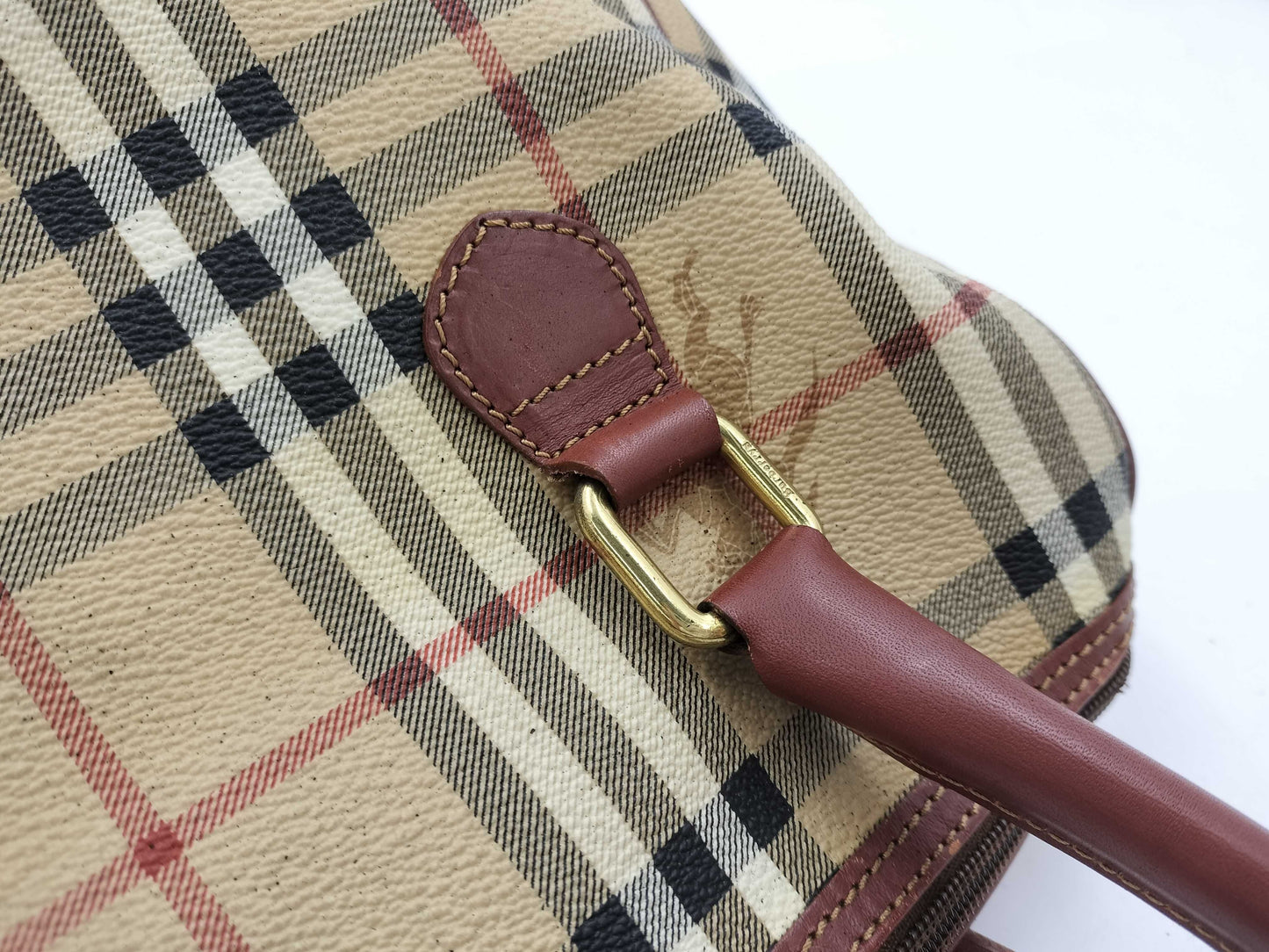 BURBERRY Nova Check PVC Handbag Mini Boston Bag