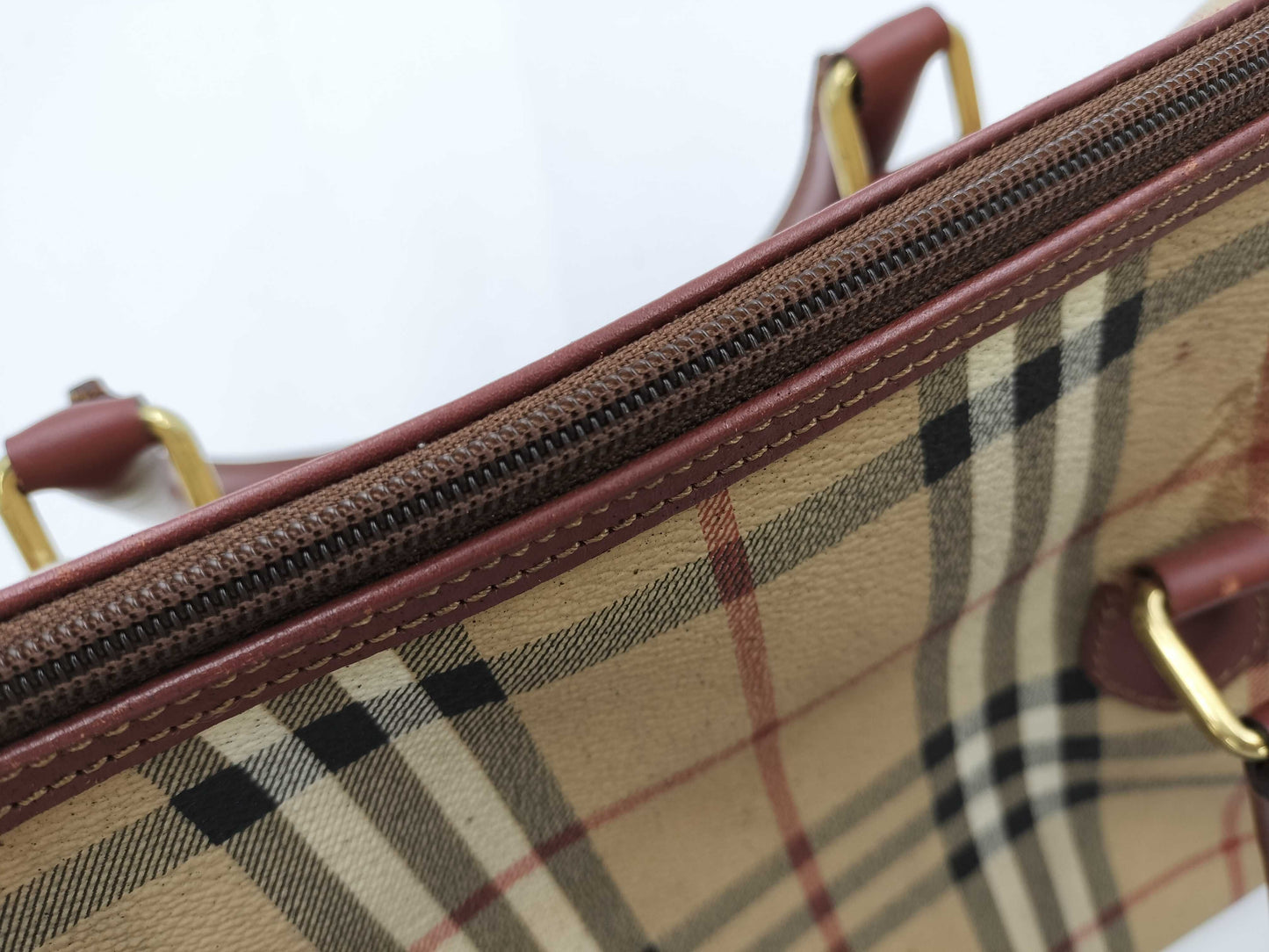 BURBERRY Nova Check PVC Handbag Mini Boston Bag