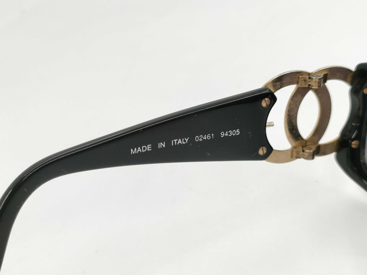 CHANEL 02461 94305 Black x Gold Sunglasses