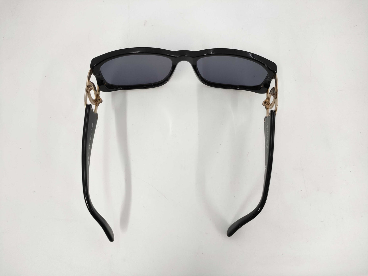 CHANEL 02461 94305 Black x Gold Sunglasses