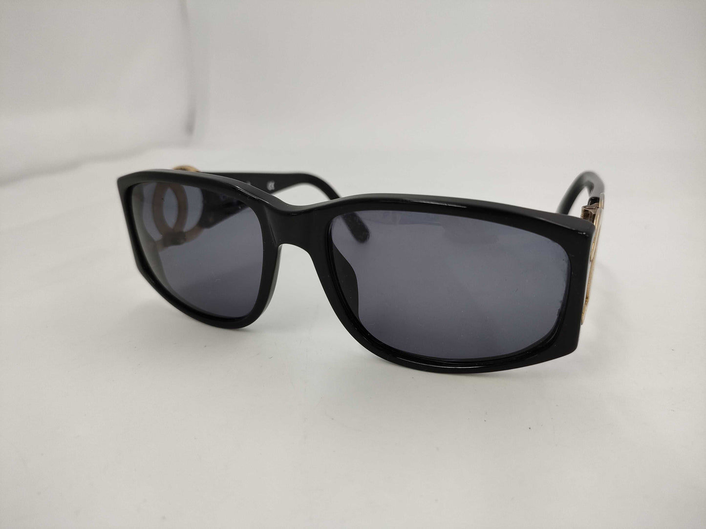 CHANEL 02461 94305 Black x Gold Sunglasses