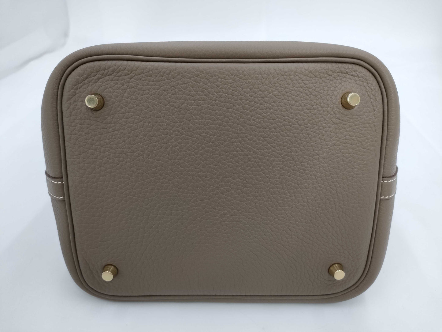 HERMES Picotin MM Taurillon Etoupe Gold Hardware W Stamp Handbag