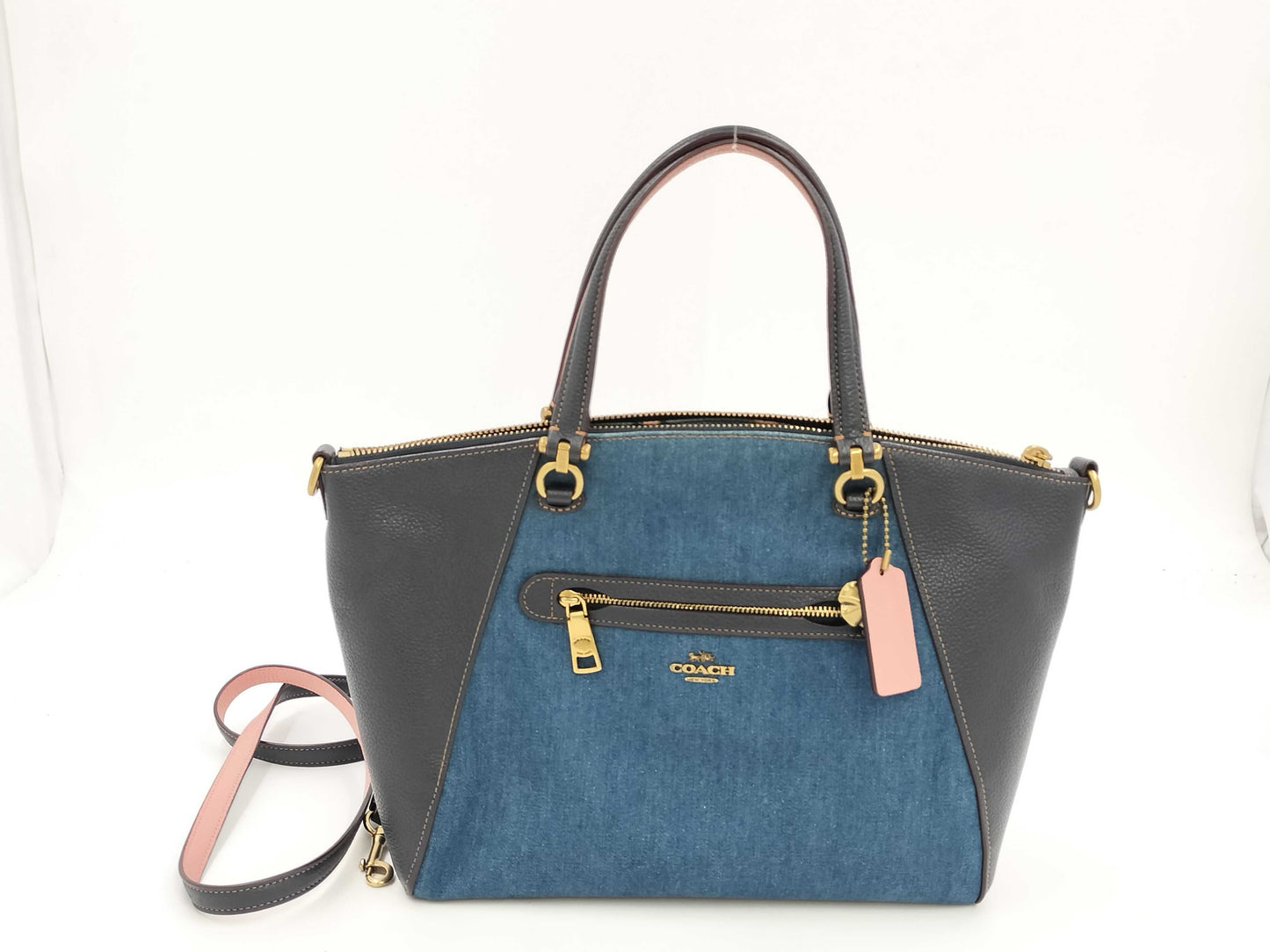 COACH 28900 Denim x Leather 2-Way Handbag