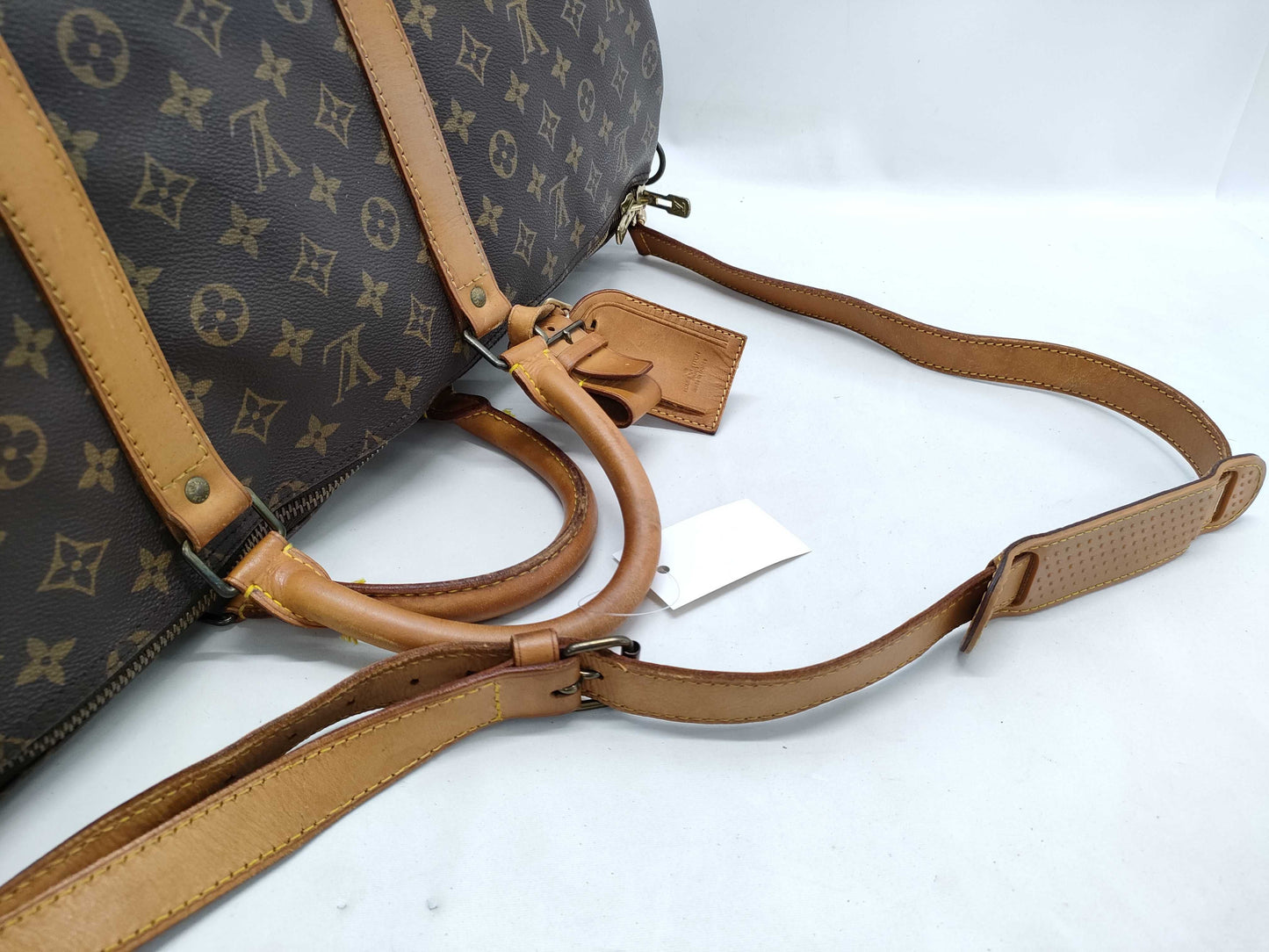 LOUIS VUITTON VI8911 Monogram M41412 Keepall Bandouliere 60 Sterling Silver Boston Bag with Padlock