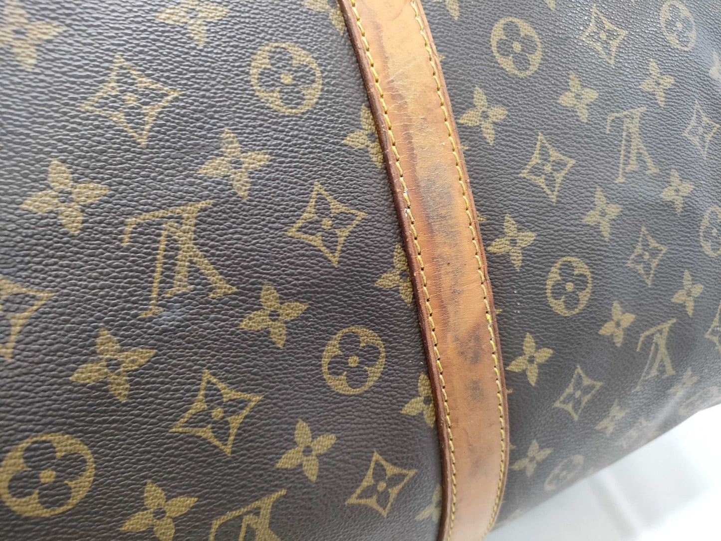 LOUIS VUITTON VI8911 Monogram M41412 Keepall Bandouliere 60 Sterling Silver Boston Bag with Padlock