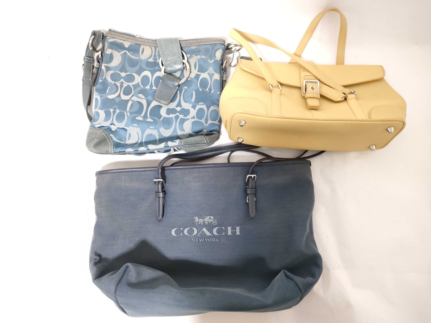 COACH 3-Piece Zip Tote Bag: 6528 Leather, 9267 Signature, 2176