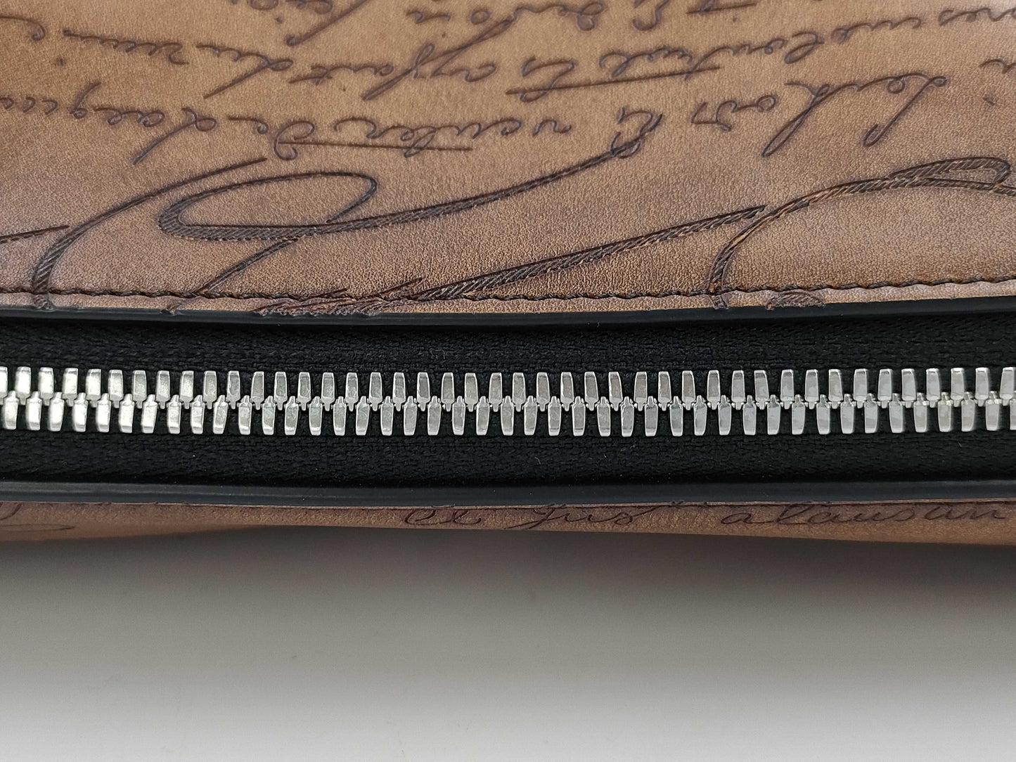 Berluti Rosewood Scritto Leather Pouch Bag