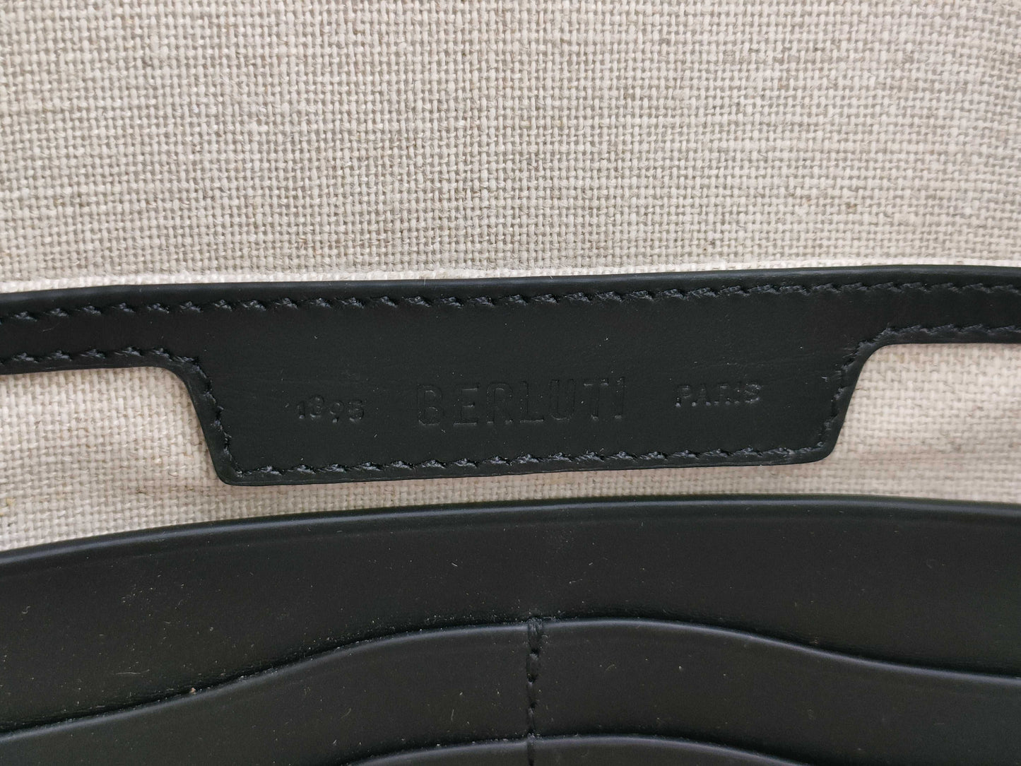 Berluti Rosewood Scritto Leather Pouch Bag