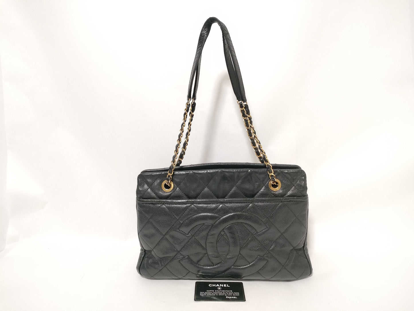 CHANEL Caviar Skin Chain Deca Coco Shoulder Bag