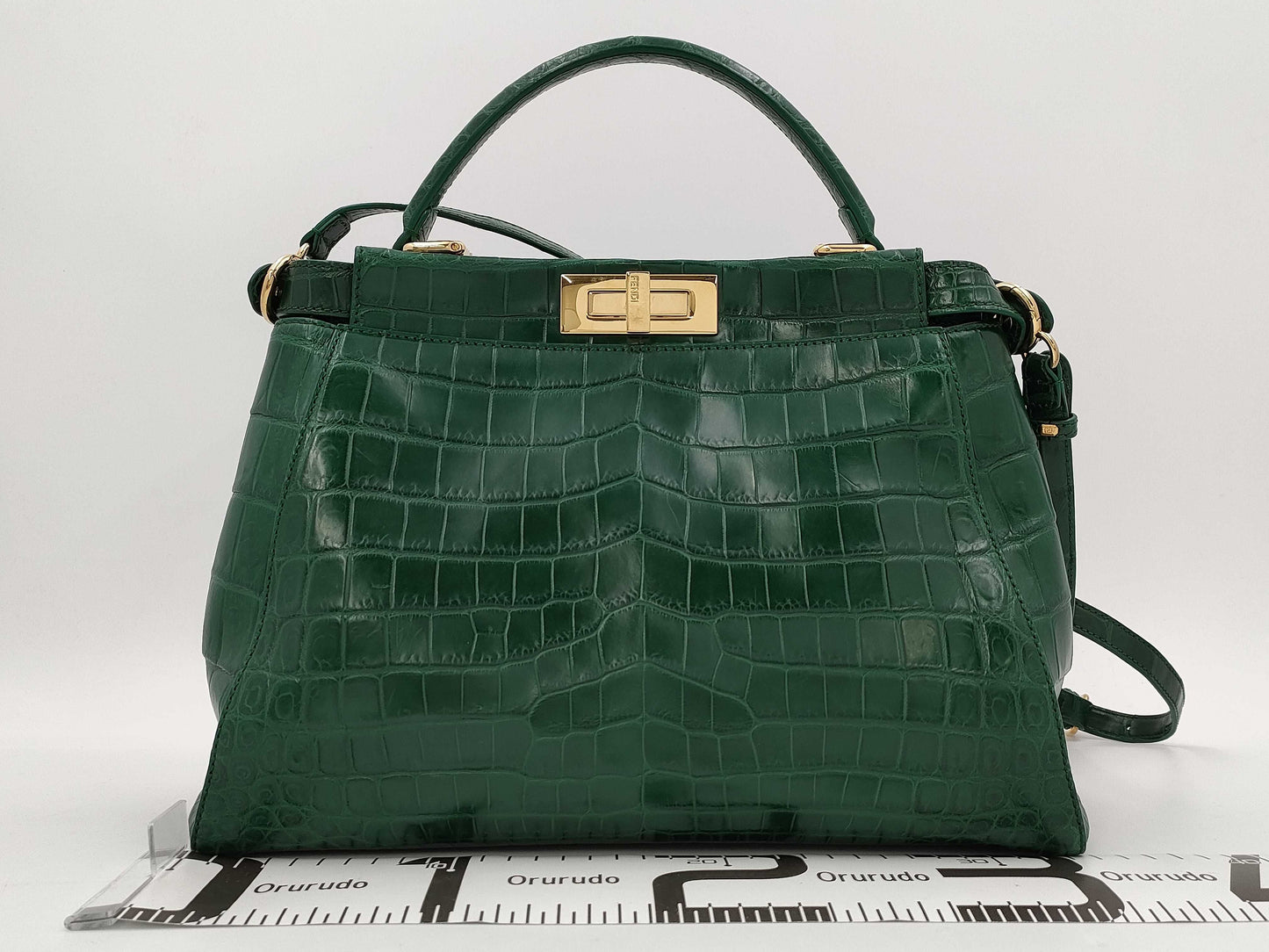 FENDI Exotic Leather Croco Matte 2-Way Bag
