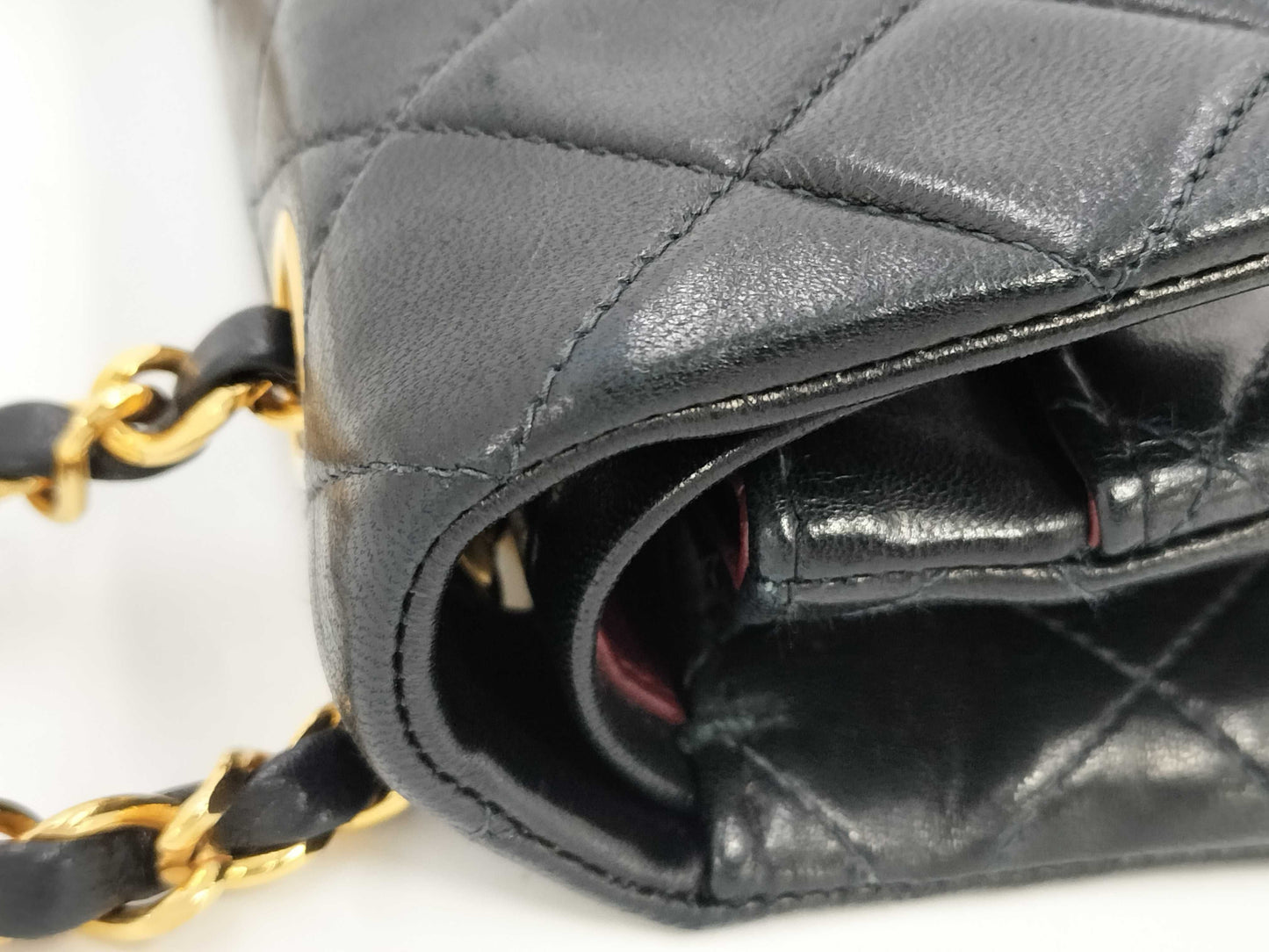 CHANEL Lambskin Matelasse 23 Double Flap Shoulder Bag