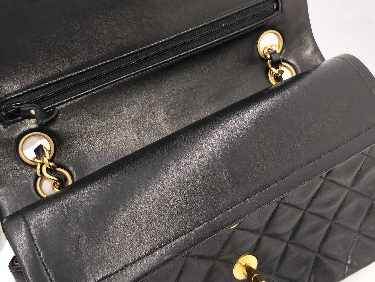 CHANEL Lambskin Matelasse 23 Double Flap Shoulder Bag