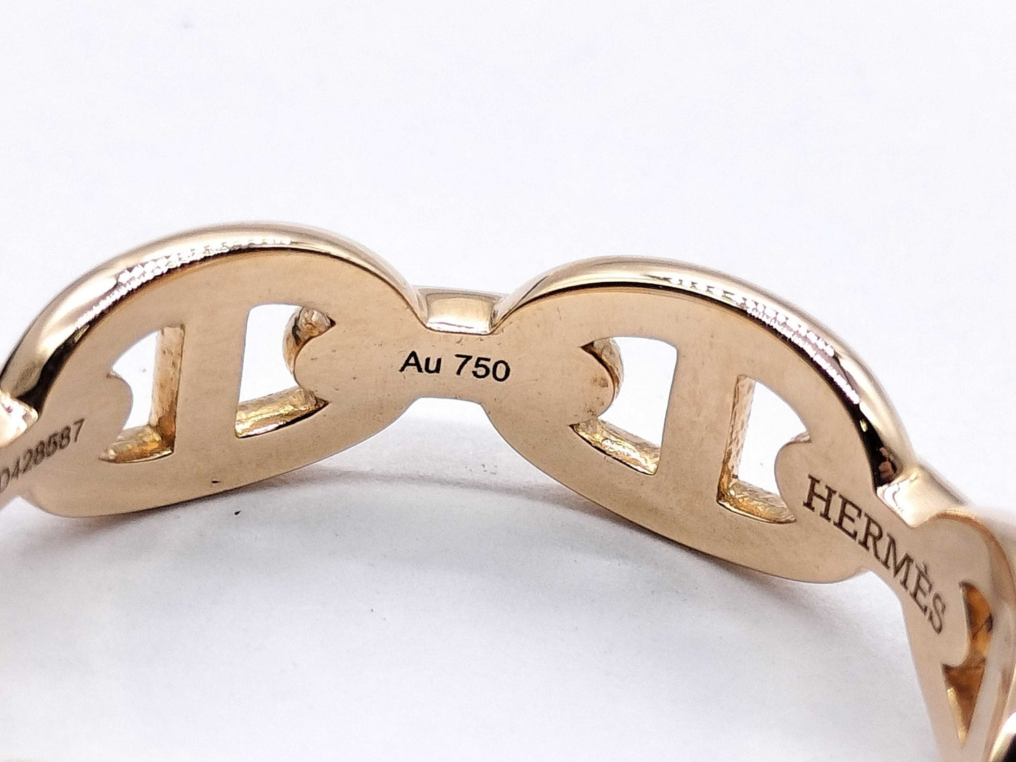 HERMES Chaine d'Ancre #55 PG Au750 4.2g Ring