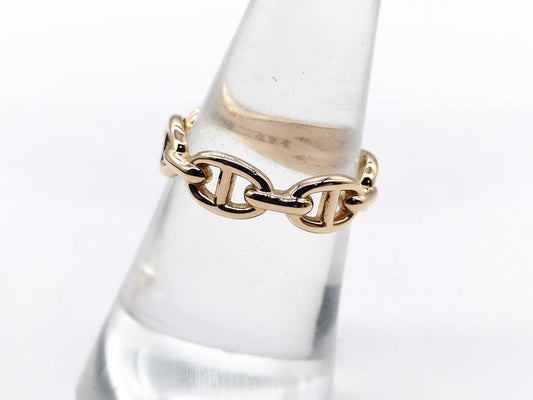 HERMES Chaine d'Ancre #55 PG Au750 4.2g Ring