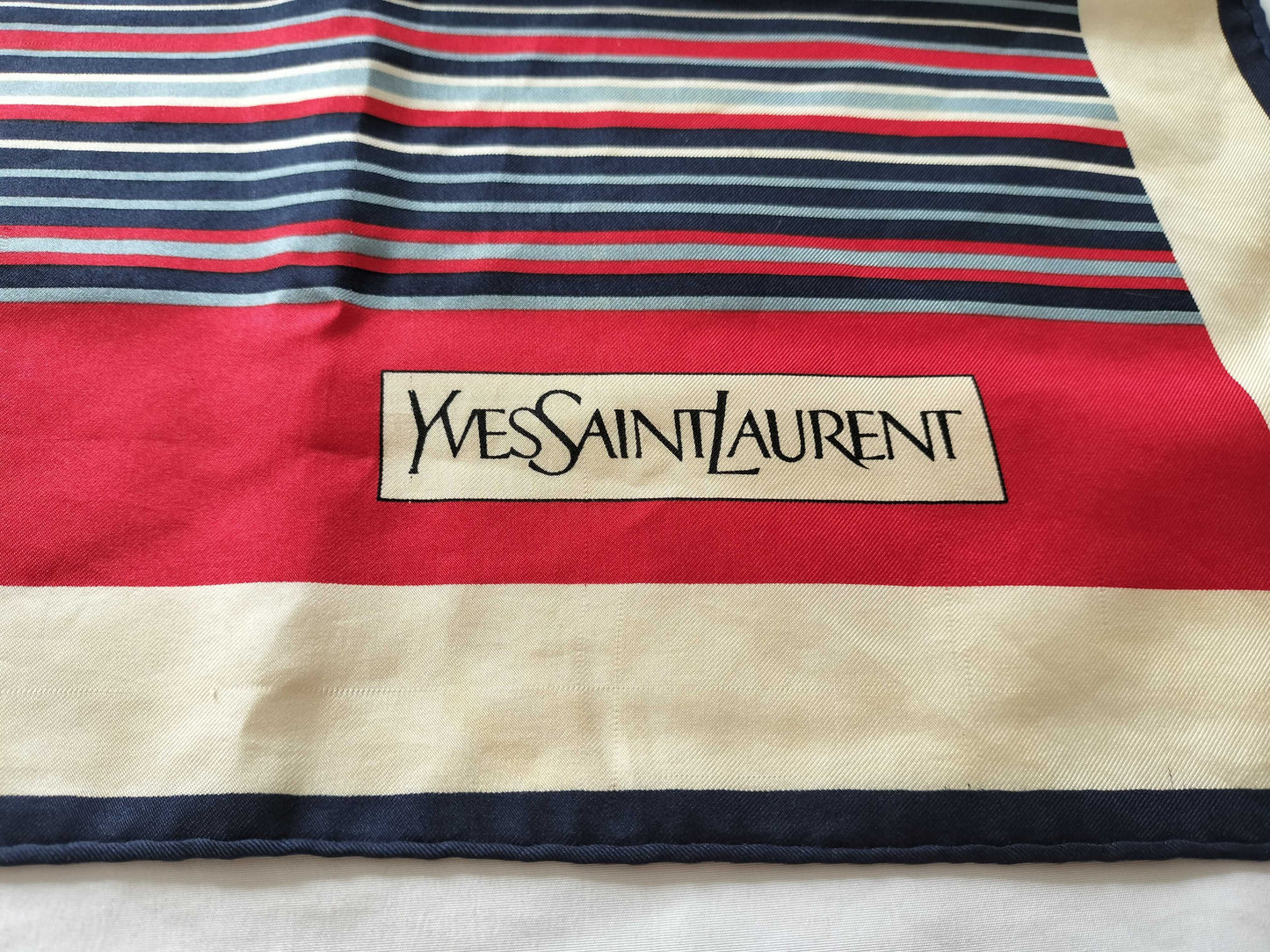 (10462_0316) SAINT LAURENT Silk Scarf Saint Laurent 2 Pieces Scarf