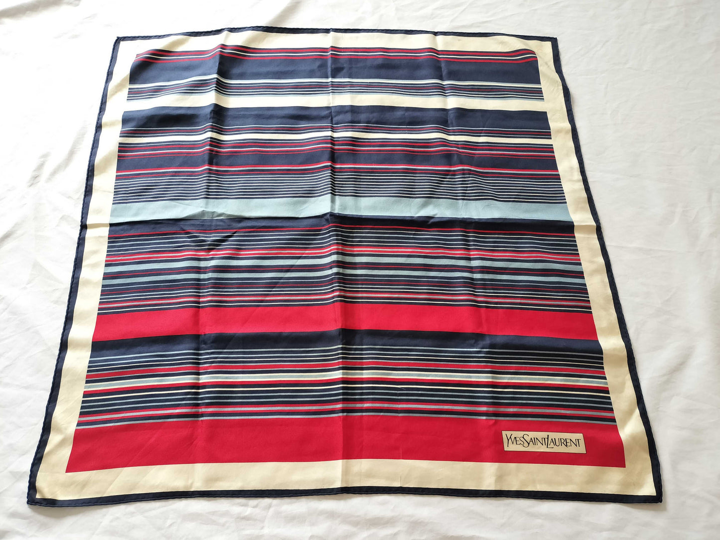 (10462_0316) SAINT LAURENT Silk Scarf Saint Laurent 2 Pieces Scarf