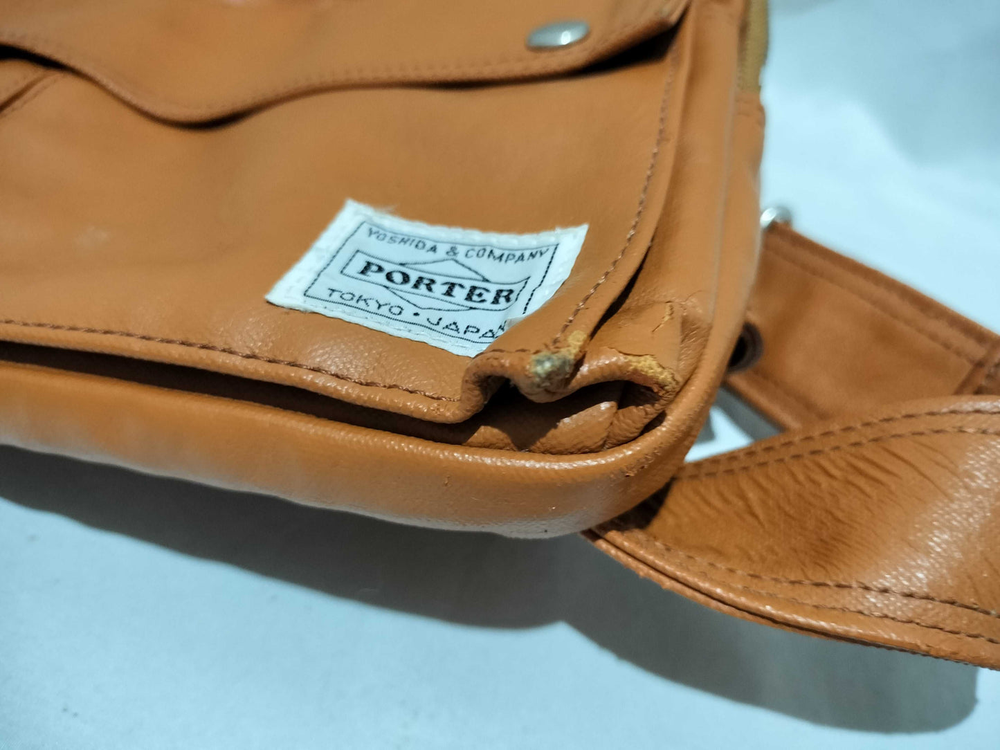 (10460_0303) PORTER Leather Waist Pouch Waist Bag