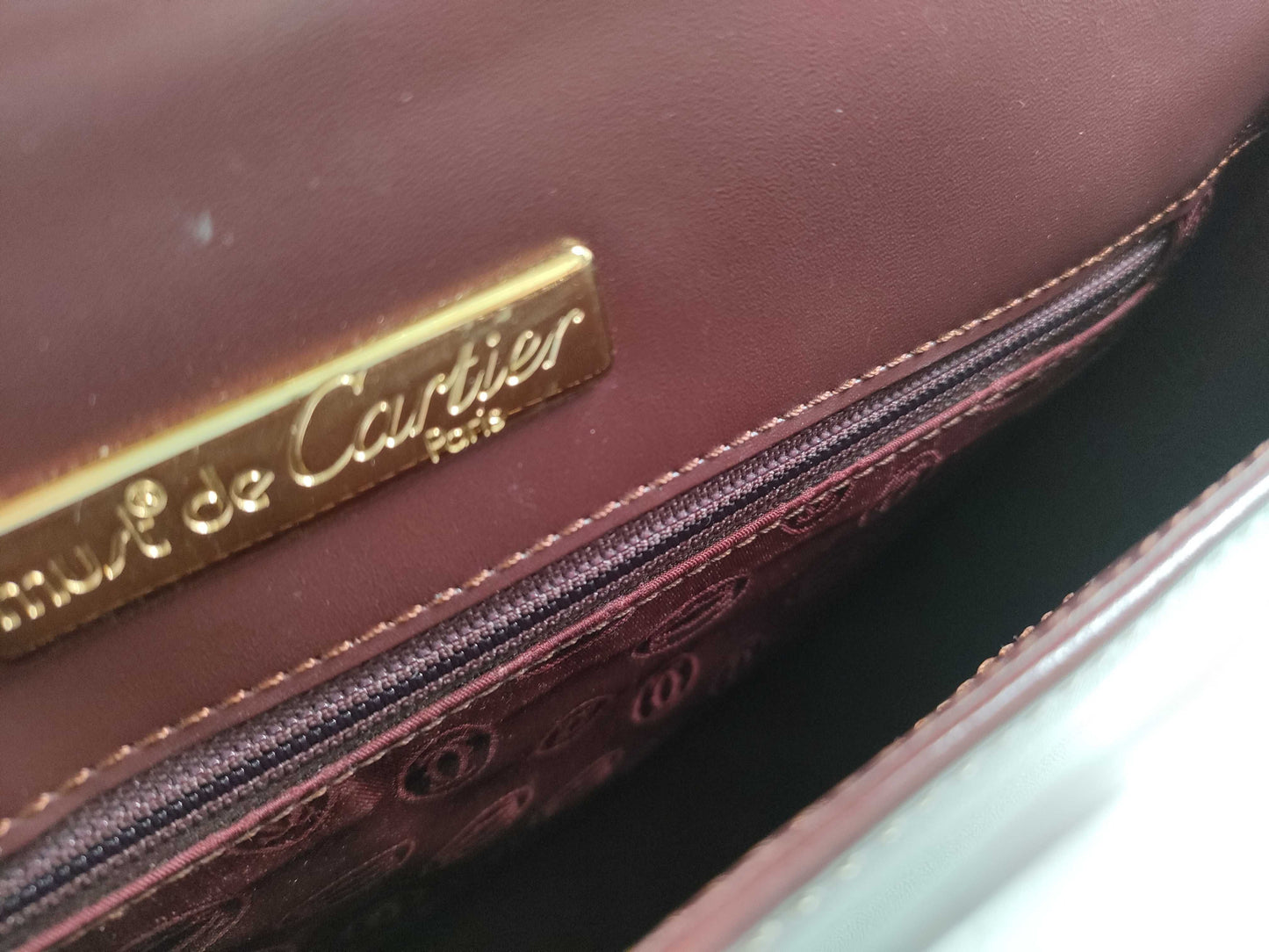 (10460_0125) Cartier Mast Mastline 2WAY Shoulder Hand Handbag