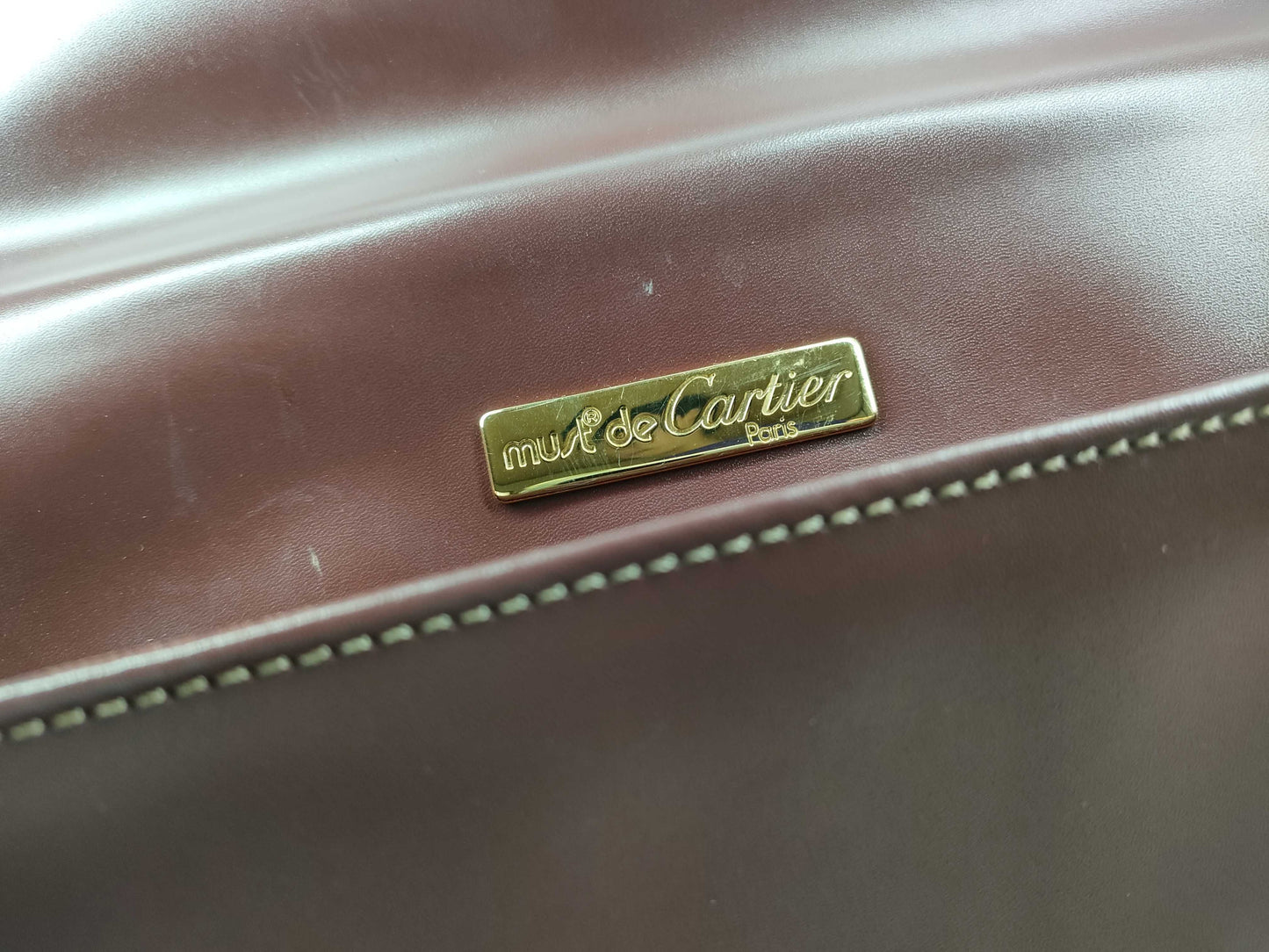 (10460_0125) Cartier Mast Mastline 2WAY Shoulder Hand Handbag