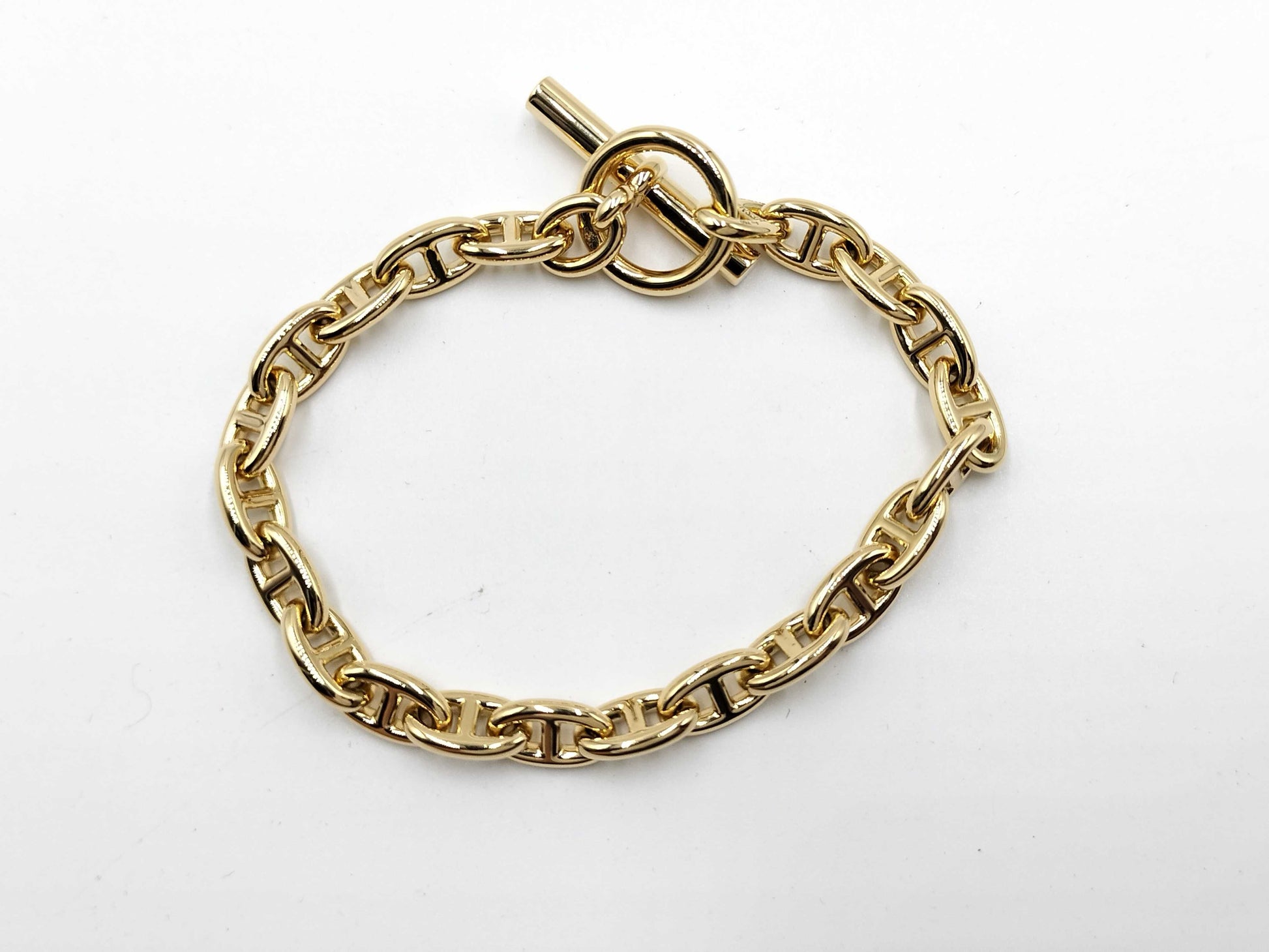 HERMES Schone Dunkle TPM YG 22 Frames AU750 20.0g Bracelet Bangle