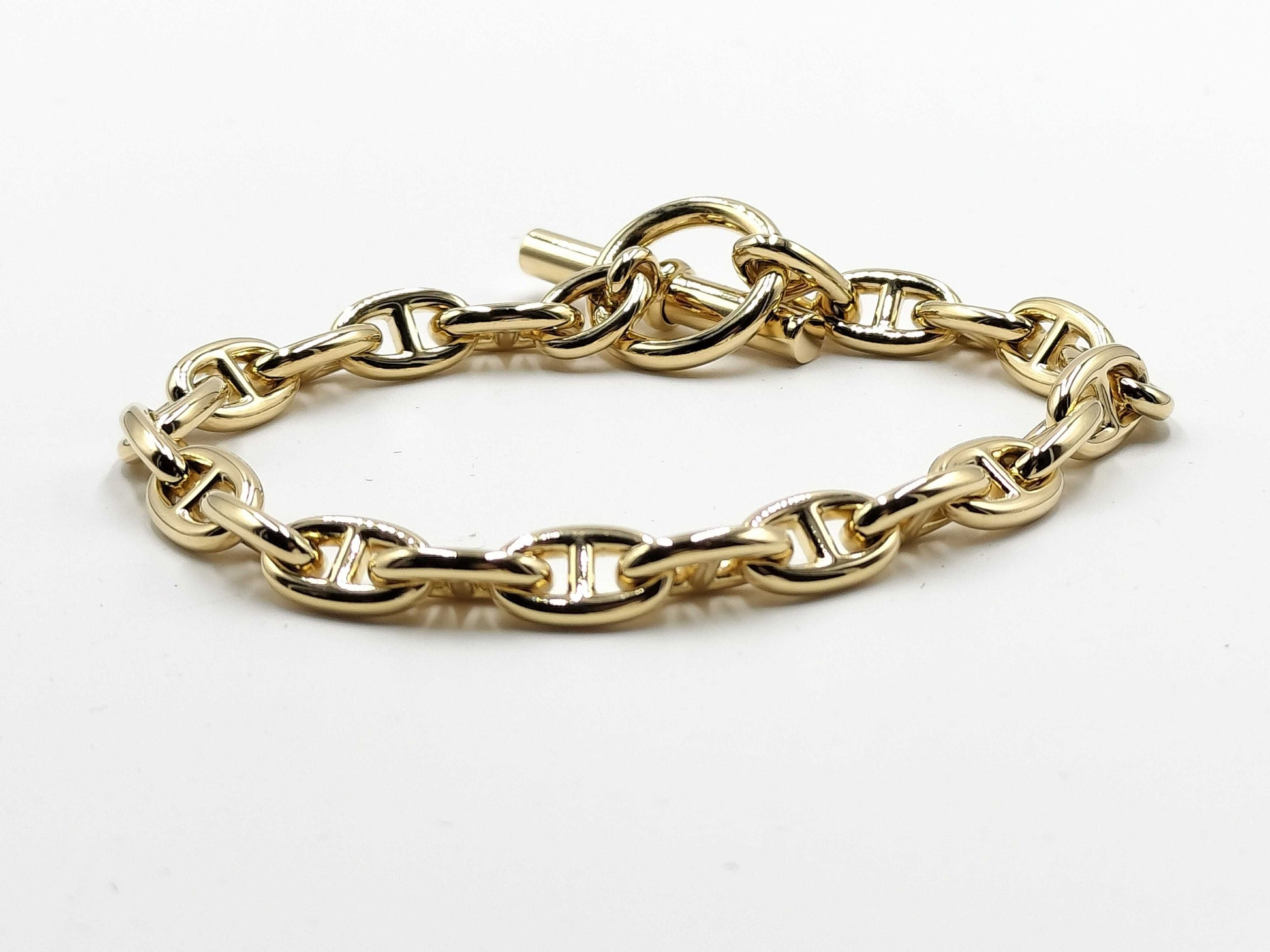 HERMES Schone Dunkle TPM YG 22 Frames AU750 20.0g Bracelet Bangle