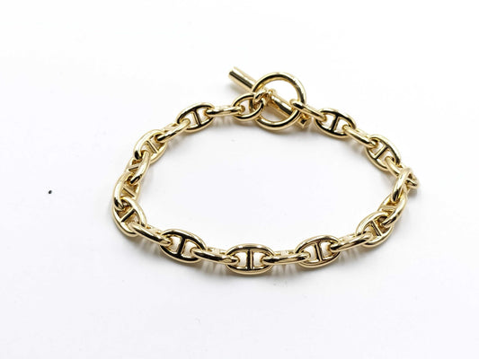 HERMES Schone Dunkle TPM YG 22 Frames AU750 20.0g Bracelet Bangle