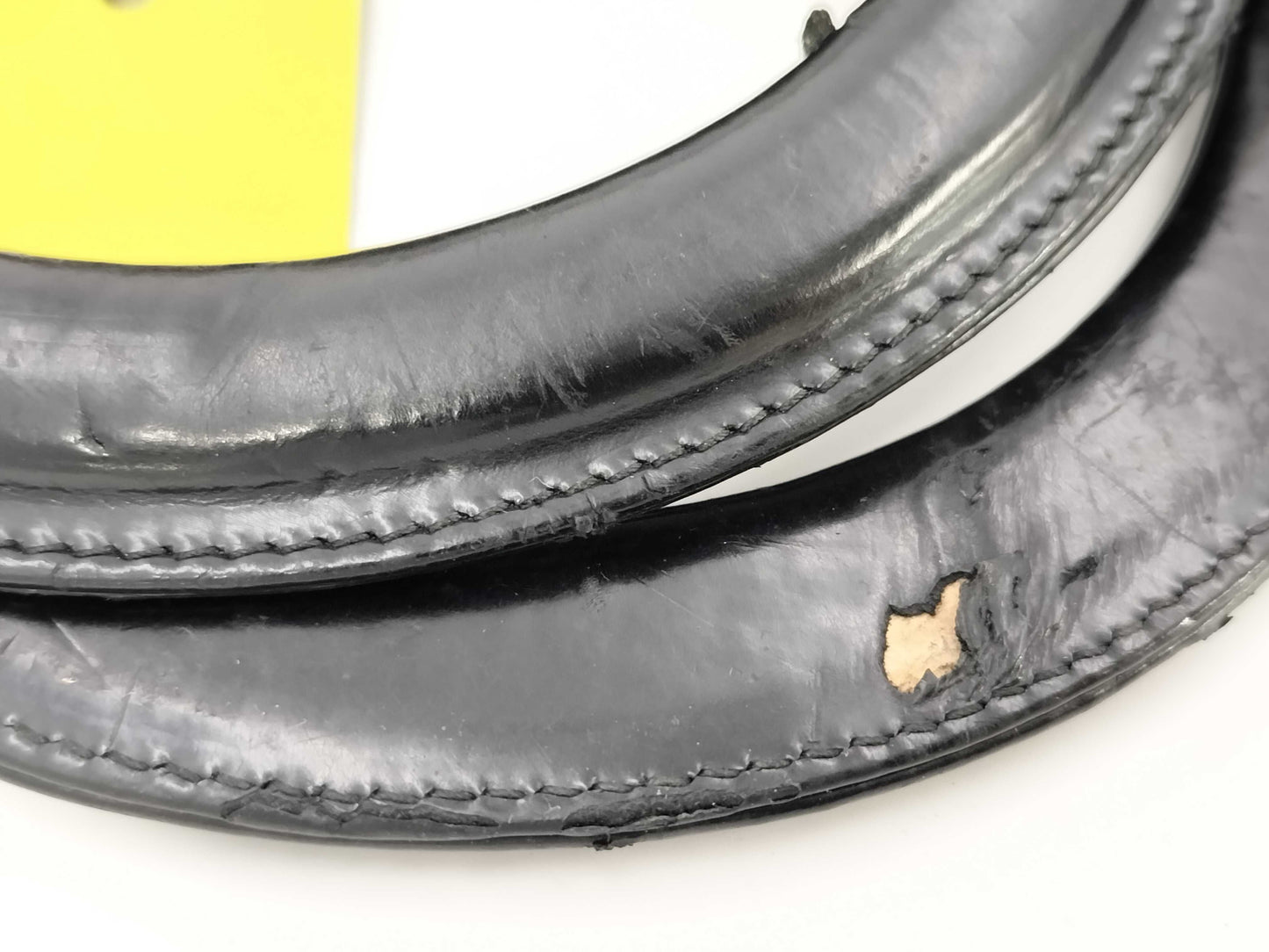 Dior Lady Dior Leather 2-Way Black Handbag with Deterioration, Surface Peeling, and Charm Missing
