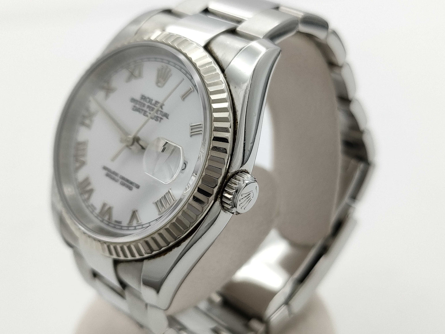 ROLEX 116234 D956349 White Roman Men's Watch