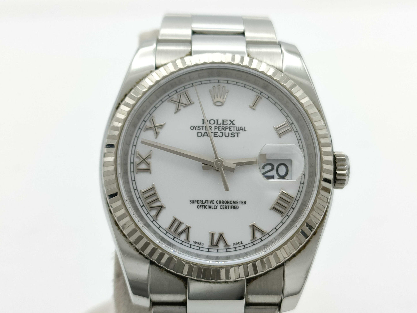 ROLEX 116234 D956349 White Roman Men's Watch