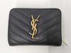 Yves Saint Laurent Bifold Wallet with Caviar, Gold Hardware, Logo, and a Tear
