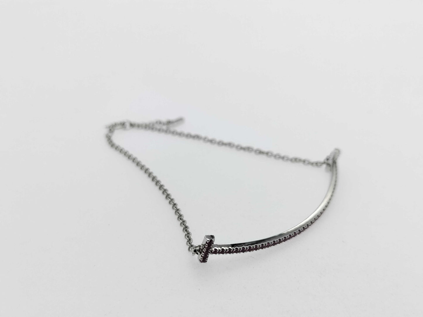 Tiffany & Co. T Smile Small Ruby WG Au750 2.9g Bracelet/Bangle