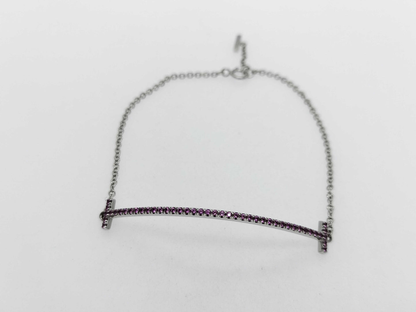 Tiffany & Co. T Smile Small Ruby WG Au750 2.9g Bracelet/Bangle