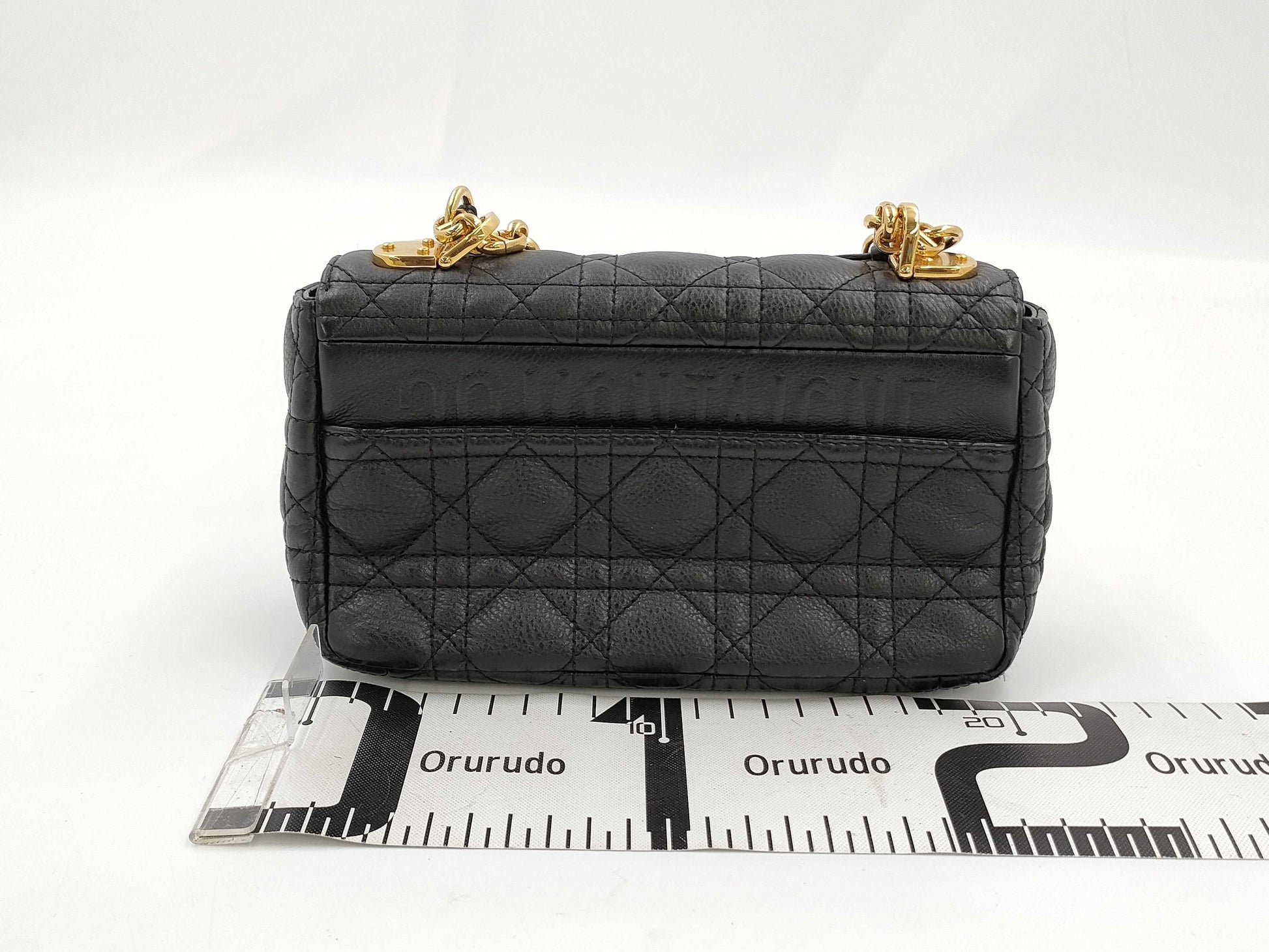 Dior Lady Dior Chain Shoulder Bag, Black, Caro Cannage, 20cm