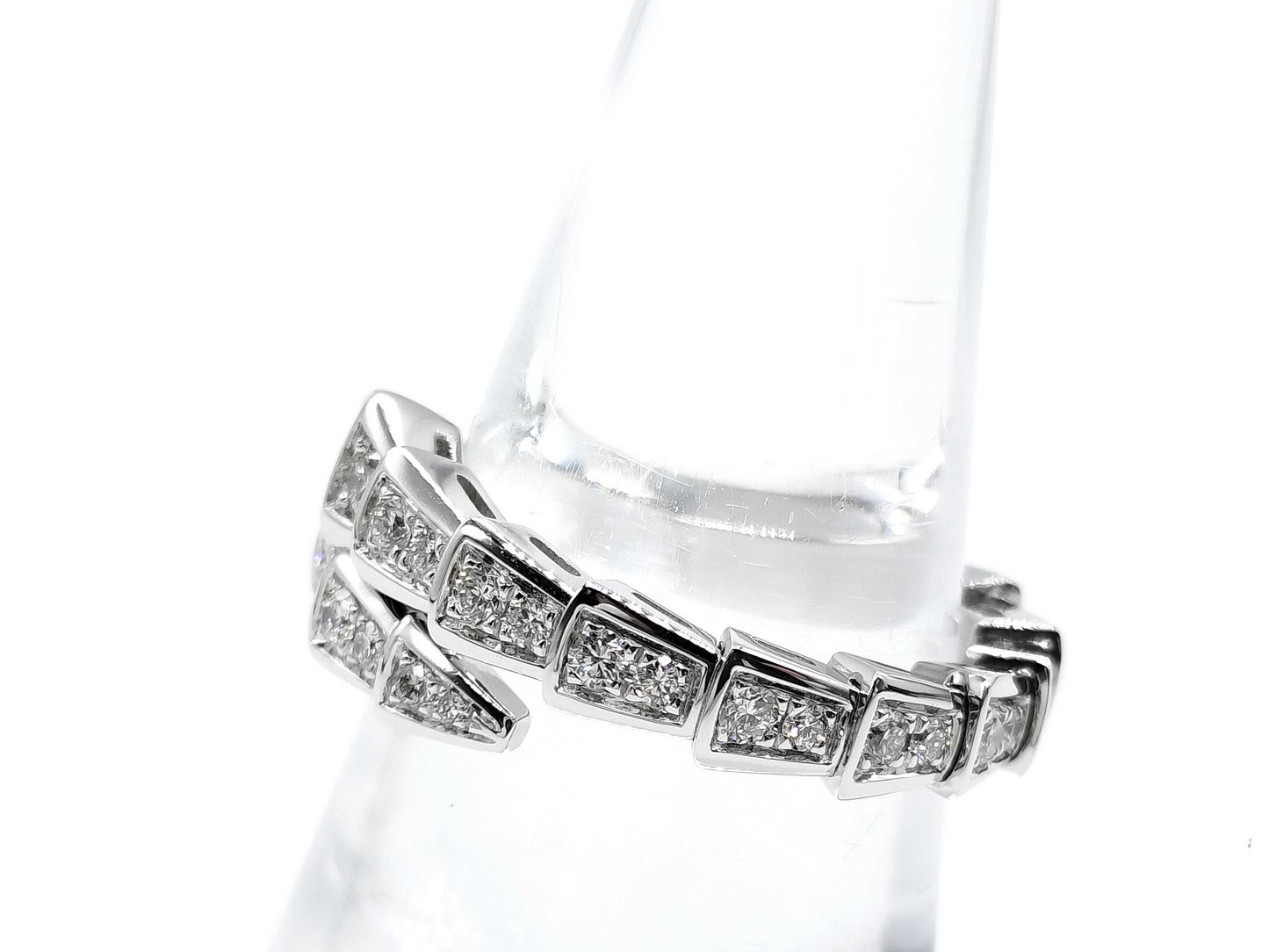BVLGARI Serpenti Viper M Full Diamond WG Au750 6.6g Ring