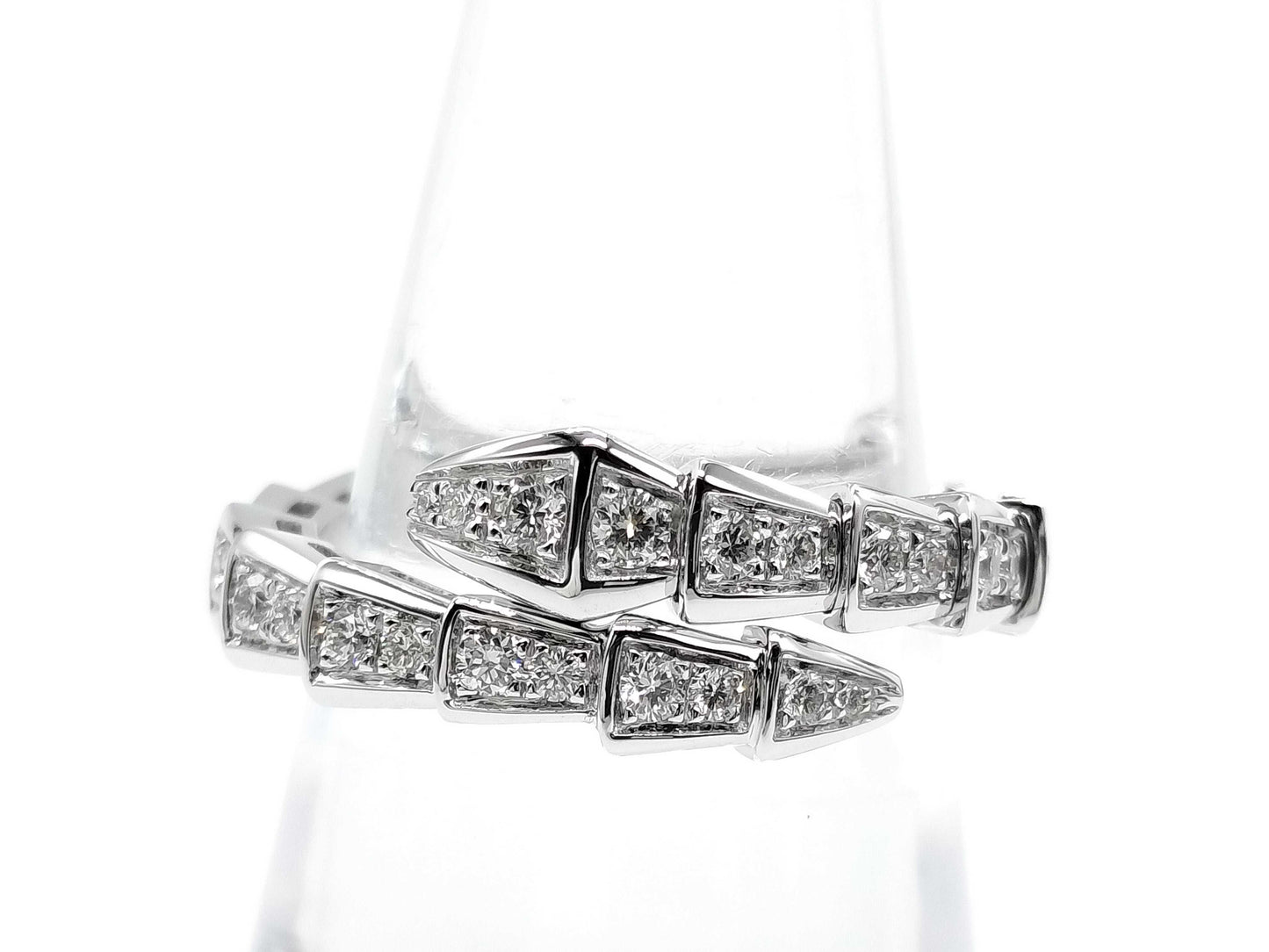 BVLGARI Serpenti Viper M Full Diamond WG Au750 6.6g Ring