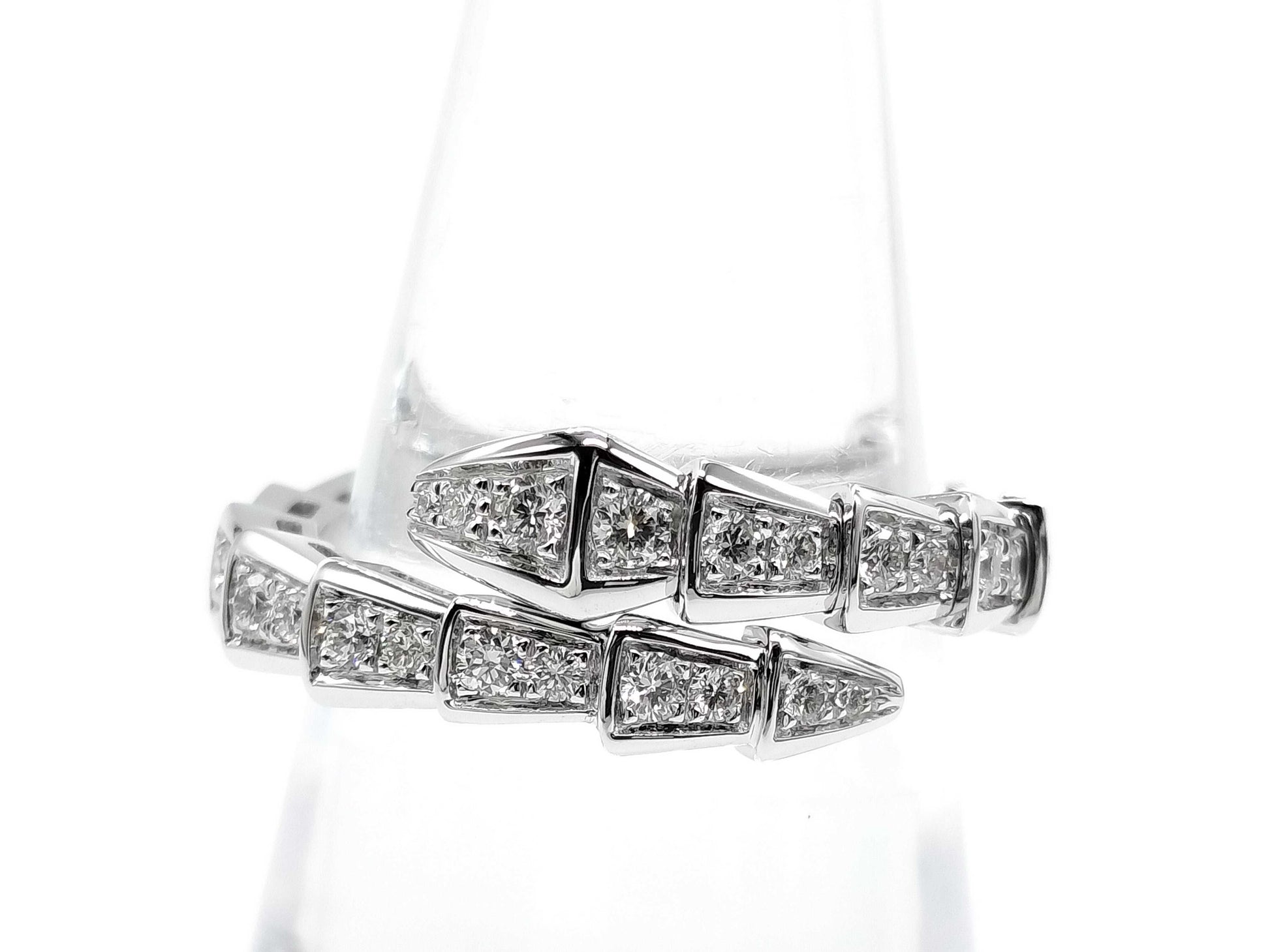 BVLGARI Serpenti Viper M Full Diamond WG Au750 6.6g Ring