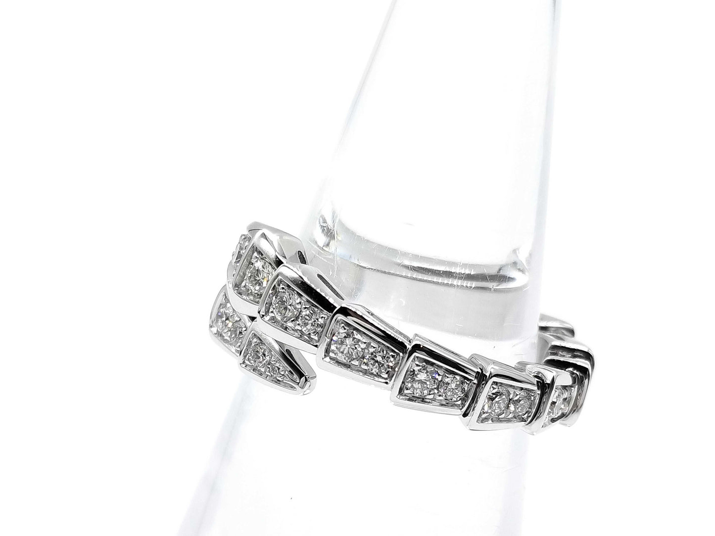 BVLGARI Serpenti Viper S Full Diamond WG Au750 5.8g Ring