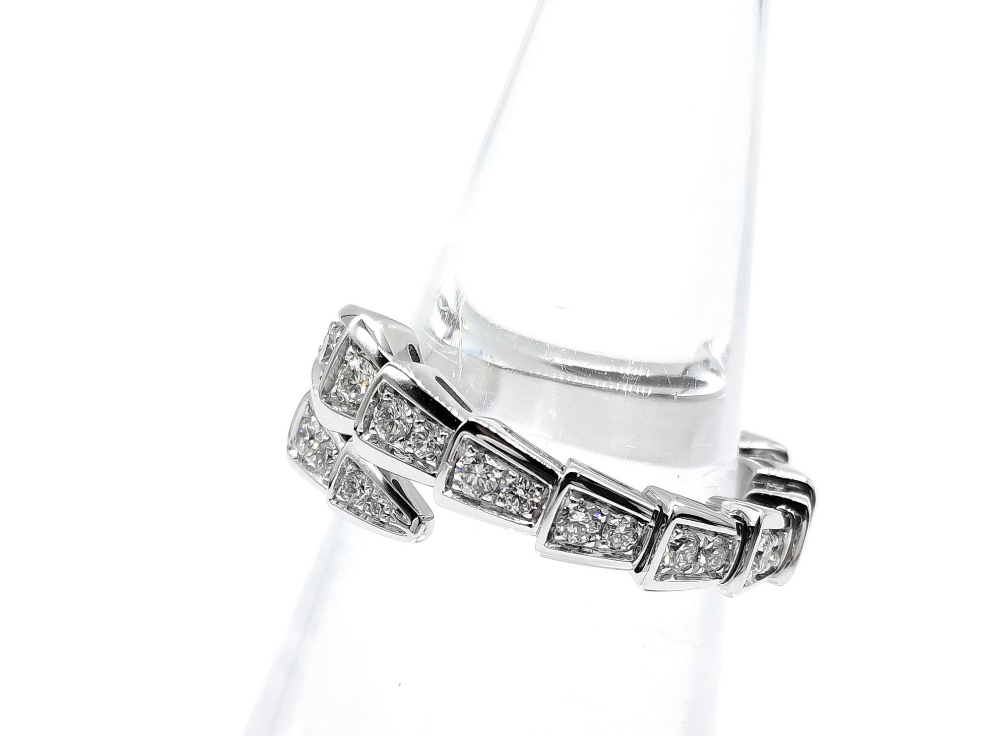 BVLGARI Serpenti Viper S Full Diamond WG Au750 5.8g Ring