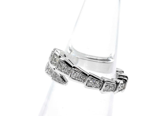 BVLGARI Serpenti Viper S Full Diamond WG Au750 5.8g Ring