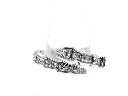 BVLGARI Serpenti Viper S Full Diamond WG Au750 5.8g Ring