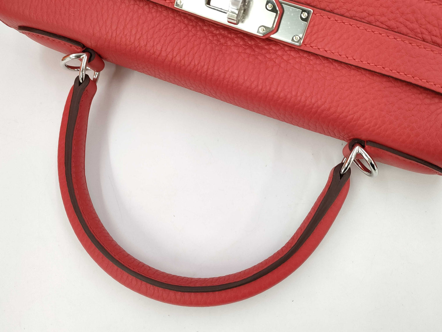 HERMES Kelly Kelly 28 Red with Silver Hardware and K Stamp