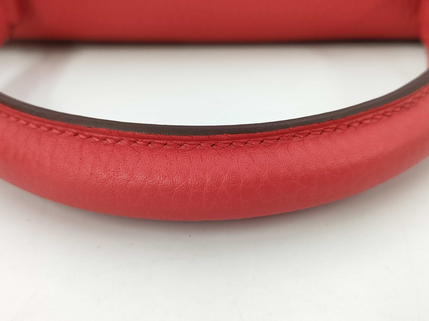 HERMES Kelly Kelly 28 Red with Silver Hardware and K Stamp