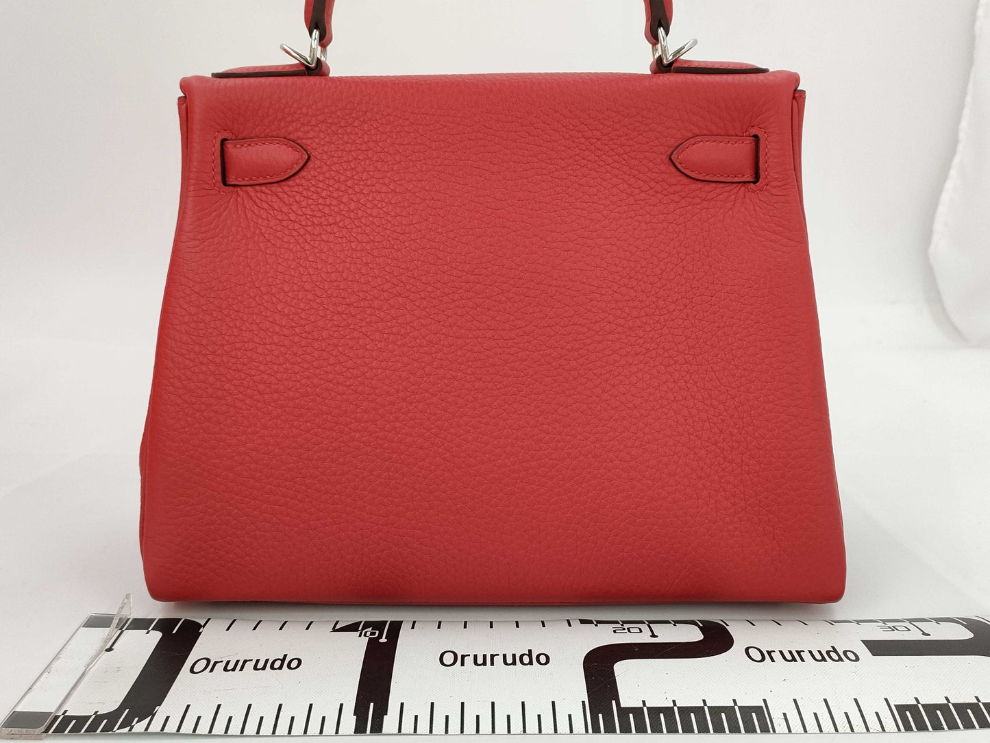 HERMES Kelly Kelly 28 Red with Silver Hardware and K Stamp