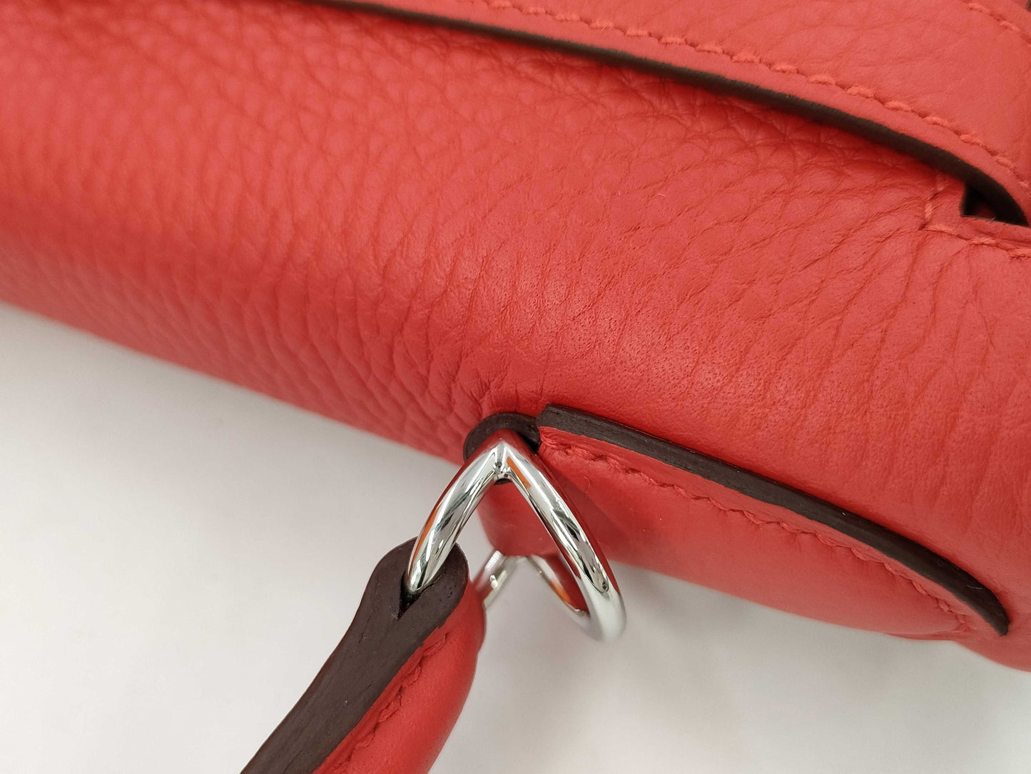 HERMES Kelly Kelly 28 Red with Silver Hardware and K Stamp