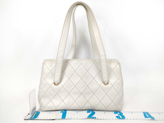 CHANEL Wild Stitch Leather/Coco Mark/Tote Shoulder Bag