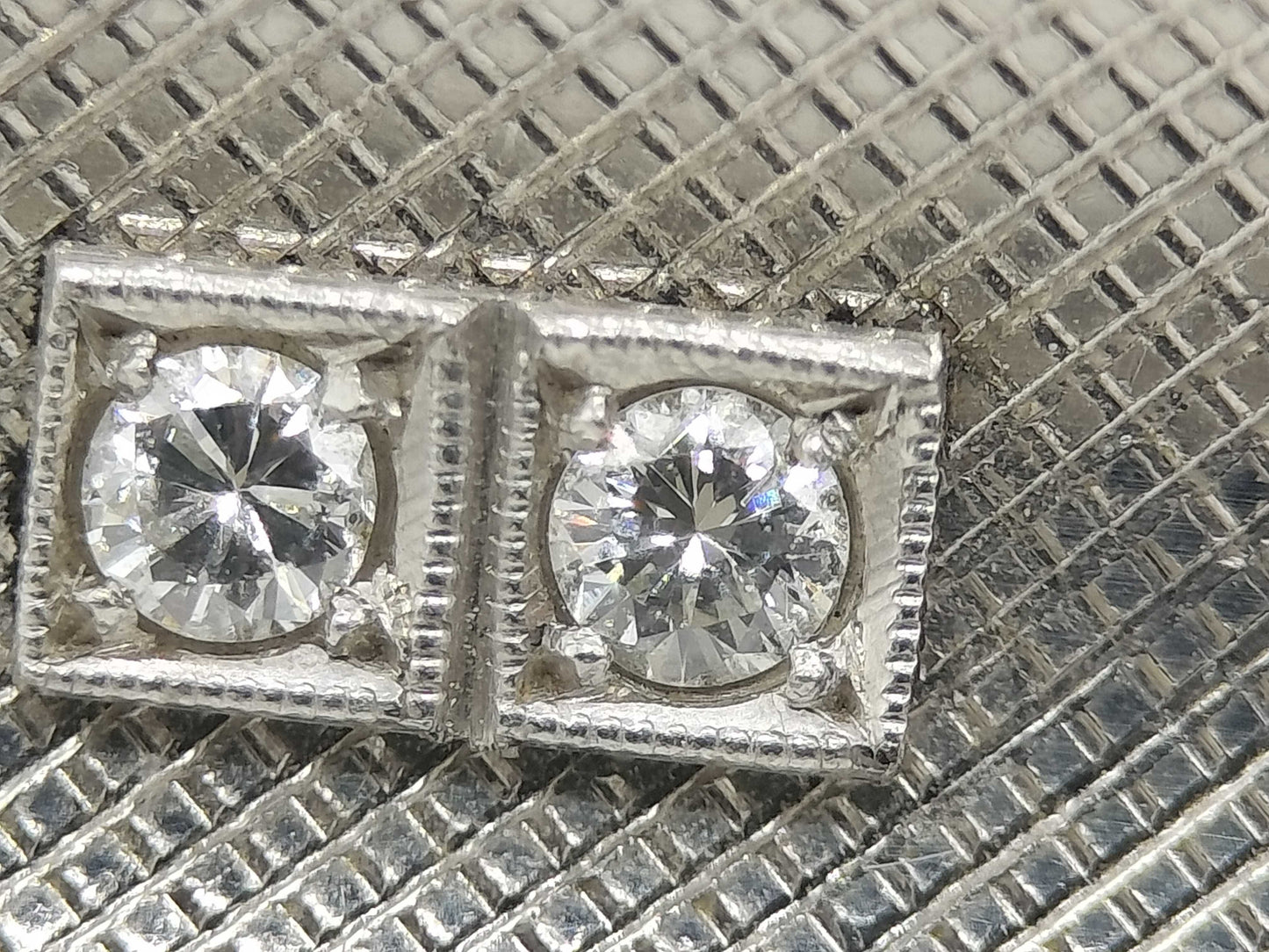 3-piece diamond PT900/PT850 23.1g Tie pin / cuff